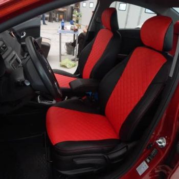 Авточехлы Автопилот Чёрный красный Ромб